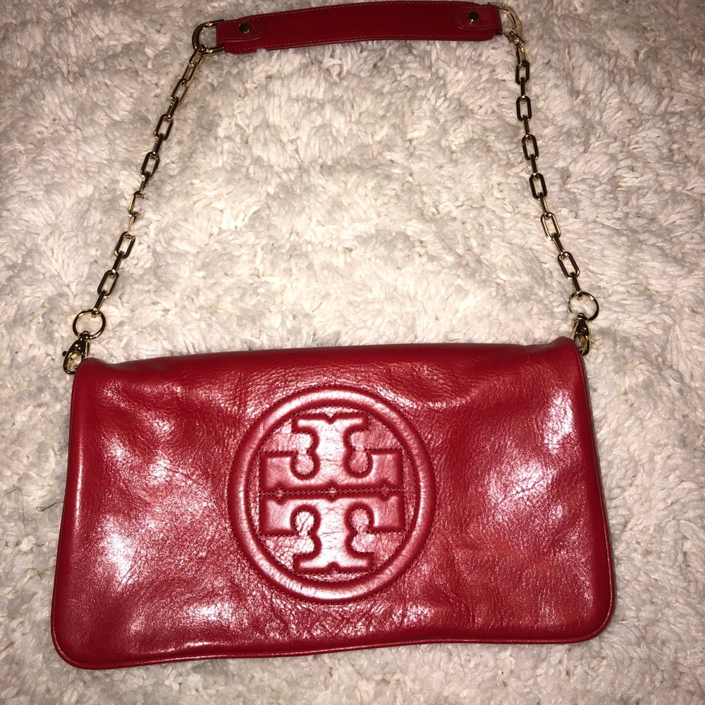 Tory Burch Red Clutch with straps